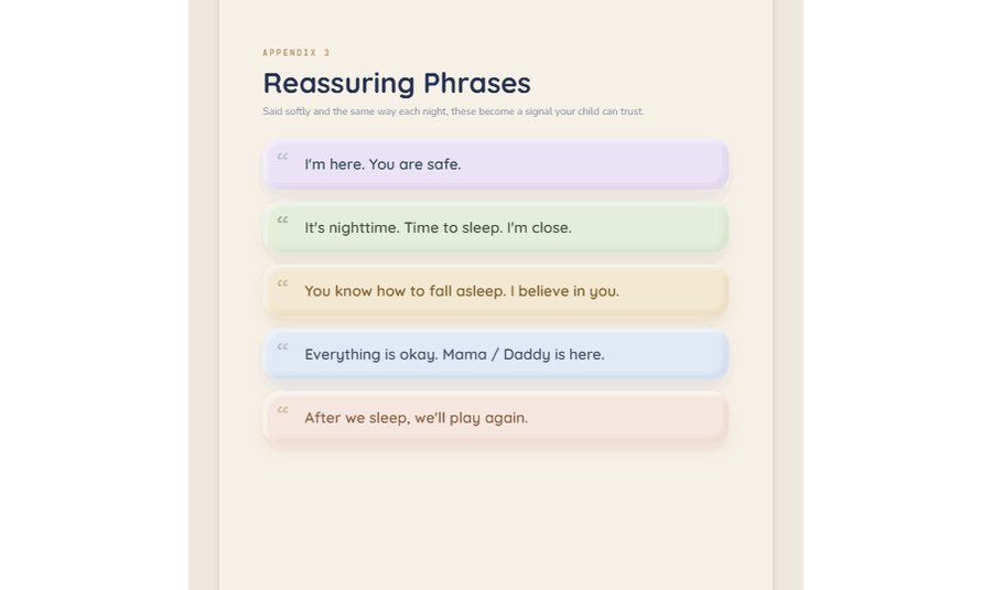 Nightly sleep log